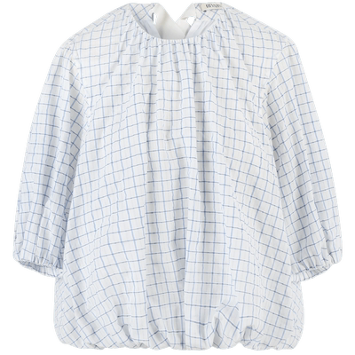 IIIVIVINIKO2023夏新品廓形泡泡袖格纹衬衫女M320446188C