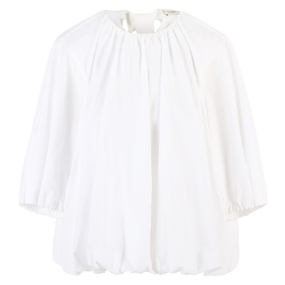 IIIVIVINIKO2023夏新品5分袖叠褶圆领衬衫女M320429161D