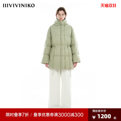 IIIVIVINIKO“纸感棉”多巴胺连帽鸭绒羽绒服女M349112148E