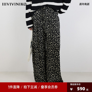 松紧腰绳阔腿裤 IIIVIVINIKO2025夏季 新款