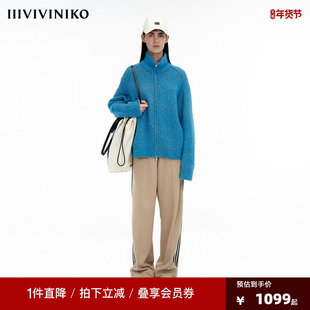 IIIVIVINIKO“貉绒羊毛混纺”宽松圈圈纱针织开衫女M340233639E