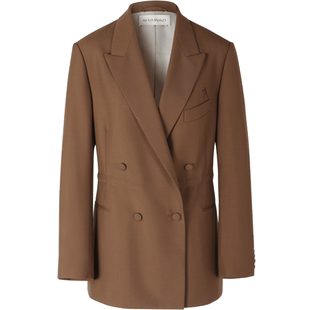 【早春新品】IIIVIVINIKO薇薏蔻复古纯色羊毛混纺抽绳西装外套女