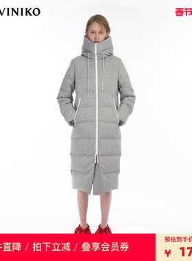 IIIVIVINIKO“90白鸭绒”羊毛混纺覆膜长款羽绒服女M349114128F