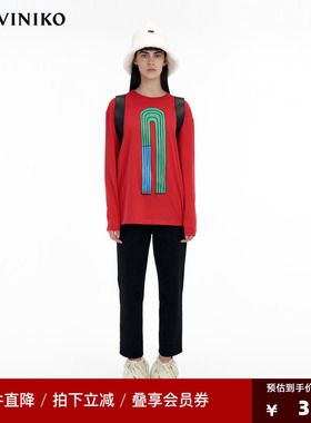 IIIVIVINIKO「JEN UMAN合作系列」多巴胺绣花T恤女C330509335A