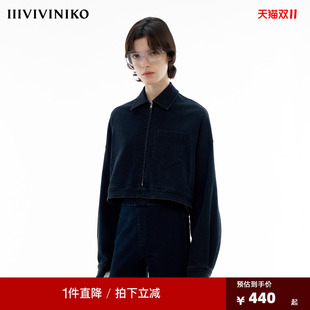 【杨紫同款】IIIVIVINIKO春季新款复古宽松休闲短款牛仔外套女