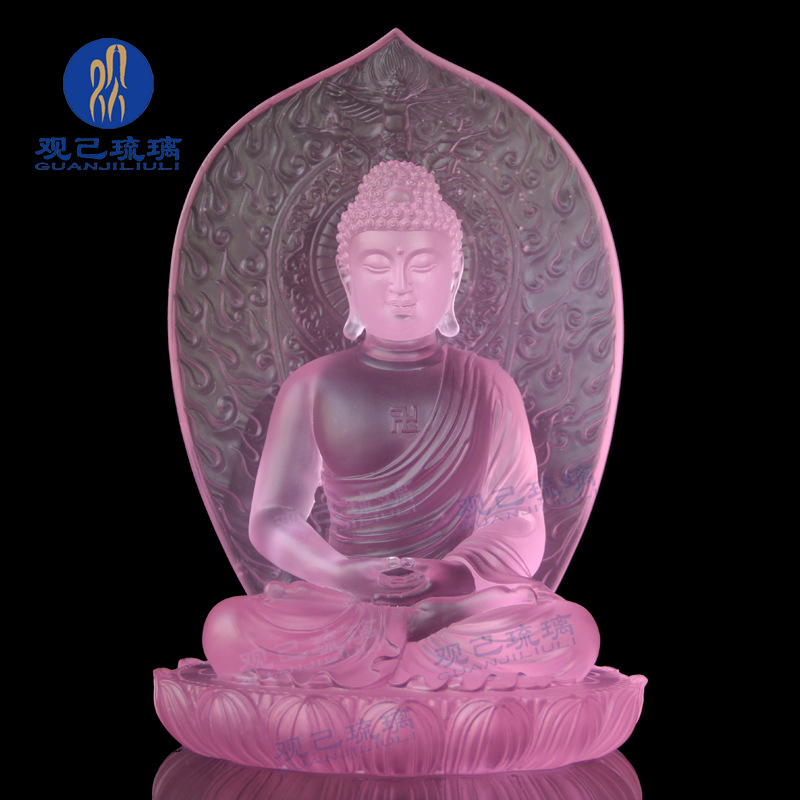 三宝佛琉璃居家用佛像摆件密宗供奉阿弥陀佛释迦牟尼佛药师光如来