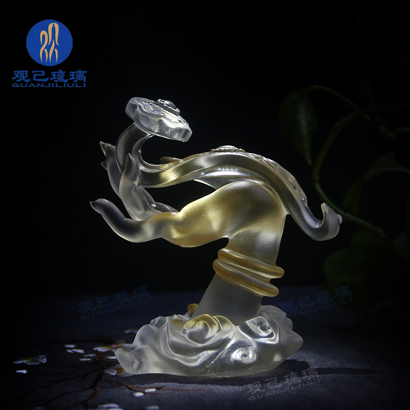 观己琉璃如意佛手摆件装饰