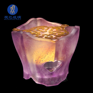 观己琉璃温茶炉火炉蜡烛底座暖茶器烘茶炉围炉煮茶琉璃温茶器