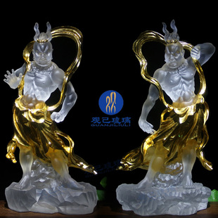 琉璃哼哈山神门神佛像开业乔迁开店摆件工艺品