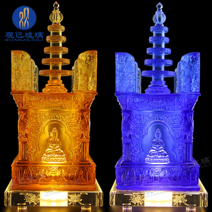 古法真琉璃阿育王舍利塔装藏密宗佛塔摆件陀罗尼家具供奉摆件