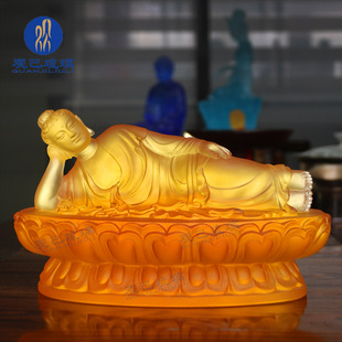 卧佛睡佛摆件琉璃工艺品释迦摩尼释迦牟尼像如来佛供奉家居装饰