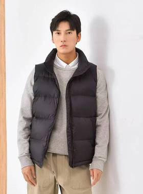 独等/UCUB 95白鸭绒立领男羽绒马甲短款男士2025新款秋冬羽绒背心