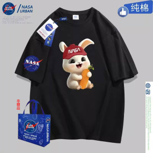 NASA URBAN联名款纯棉打球跑步运动男女短袖t恤短裤夏季情侣装zxh