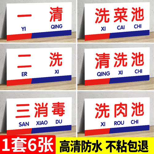 【全套亚克力】餐饮厨房标识贴