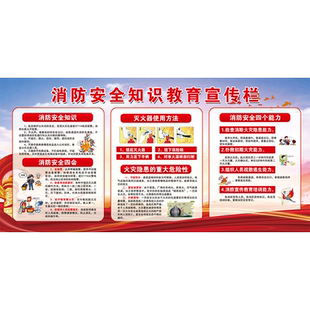 消防安全宣传海报消防安全宣传栏消防知识宣传展板消防安全知识宣传栏消防标识标牌防火海报标语消防安全贴纸