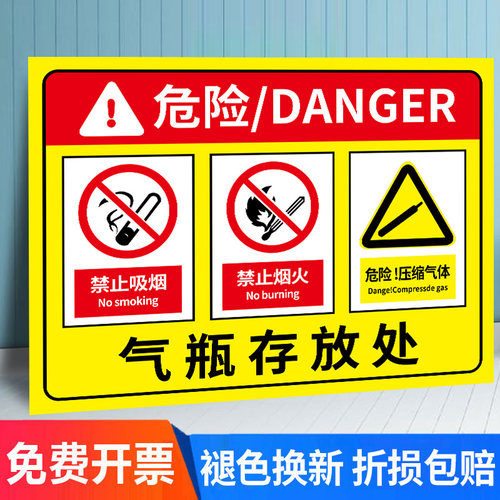 【热销特价】气瓶存放处标识牌