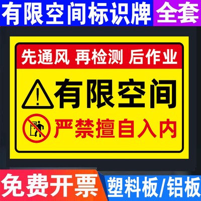 【高清印刷】有限空间警示标识牌