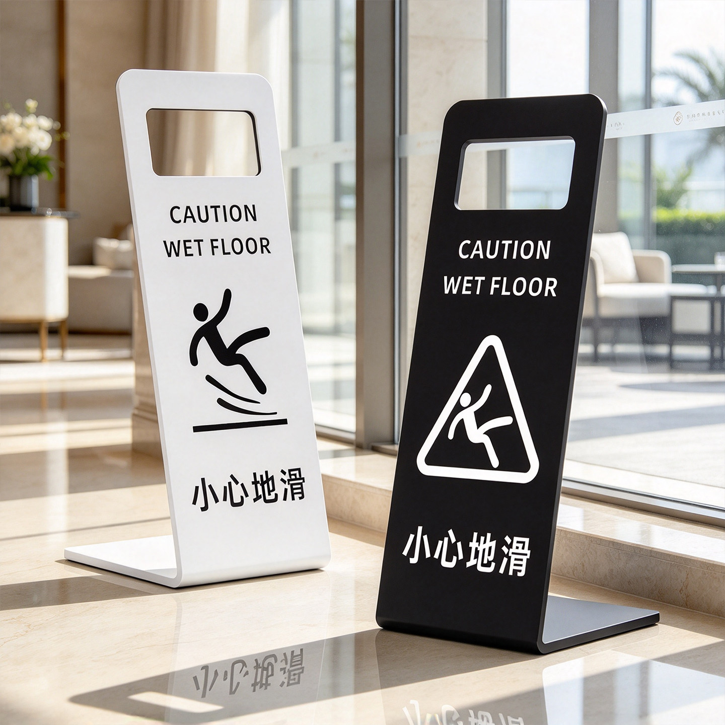 【加厚亚克力】小心地滑立牌