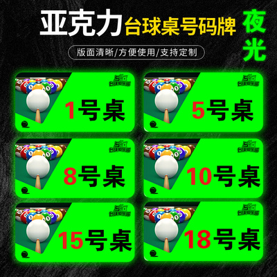 【不粘包退】台球桌号码牌