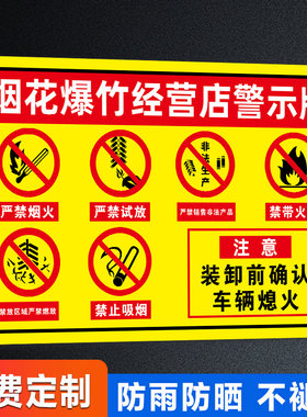 烟花爆竹严禁烟火警示牌