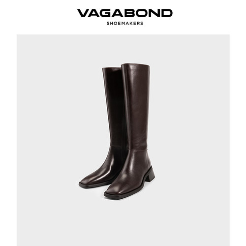 VagabondBLANCA方头粗跟骑士靴