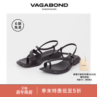 2024春夏系列 绑带露趾凉鞋 Vagabond IZZY女士牛皮分趾平底凉鞋