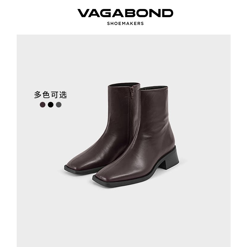 VagabondBLANCA方头粗跟短靴图片