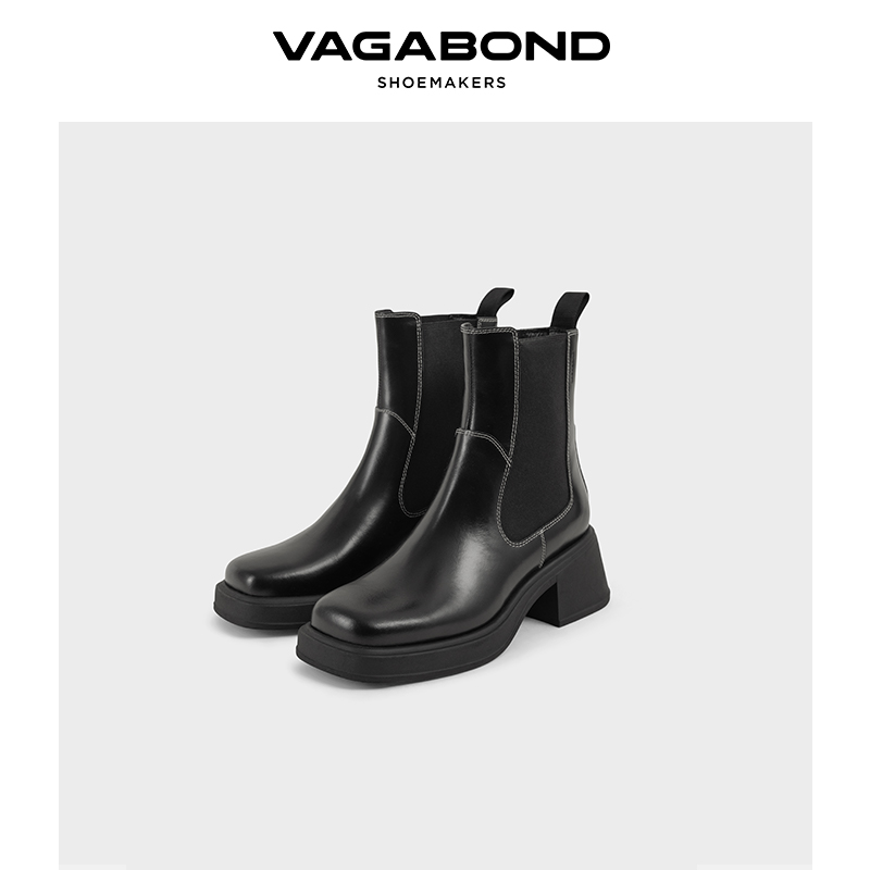 Vagabond切尔西靴短筒靴方头方跟