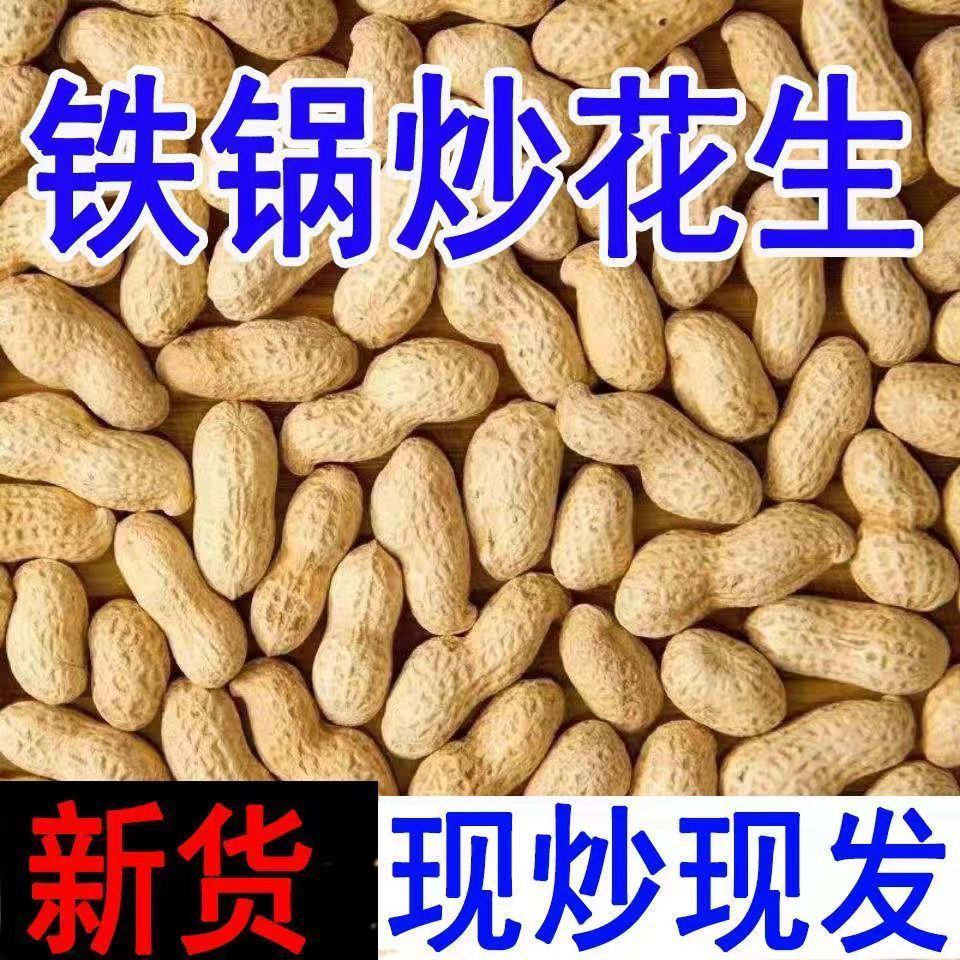 农家铁锅原味炒花生带壳花生炒熟花生米红皮花生新鲜无干燥剂