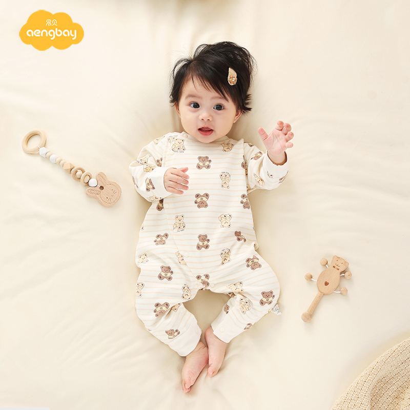 极速Aengaby婴儿衣r服秋冬款打底连身衣秋衣内衣家居哈衣爬服宝宝