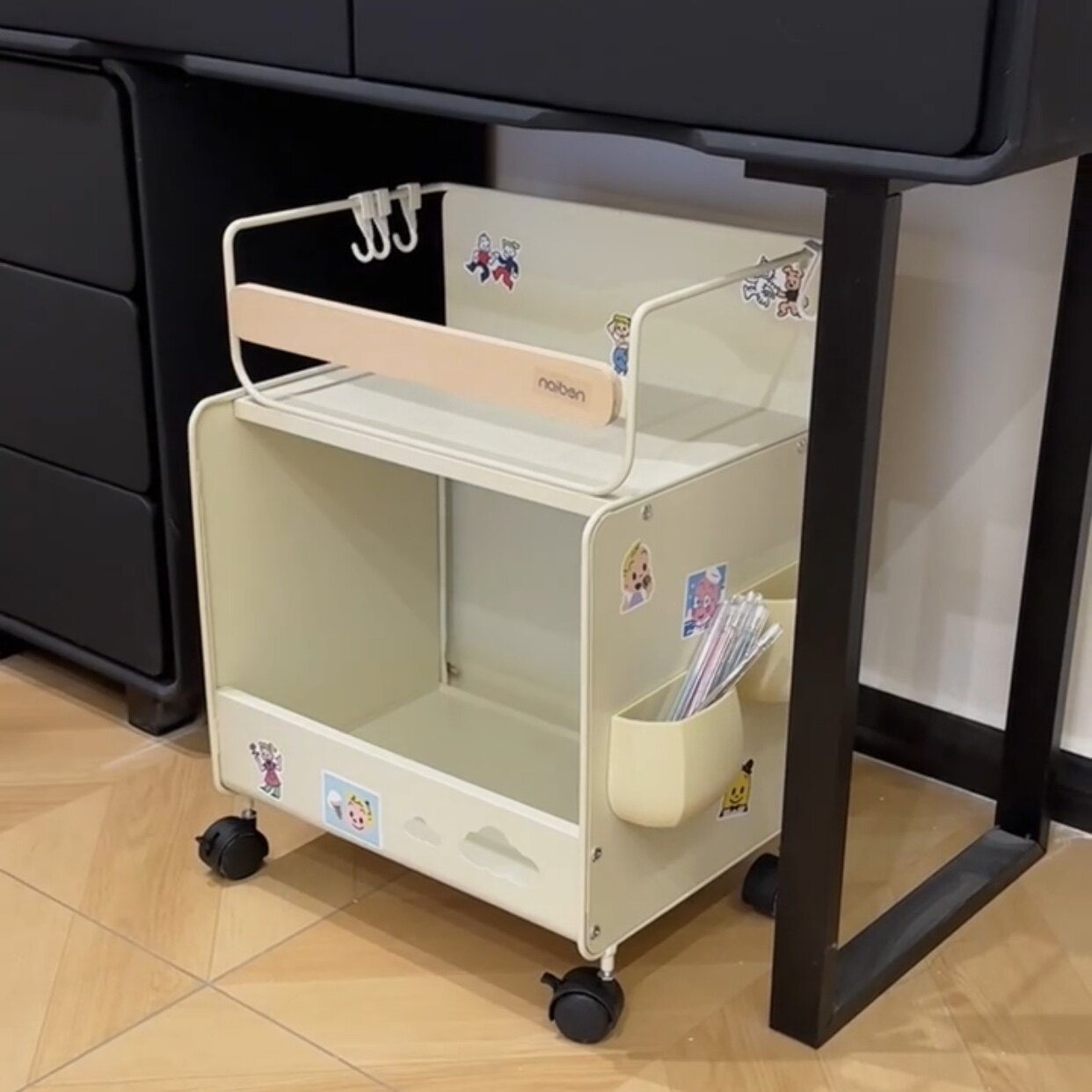 Osamu Harada Mobile Under-Desk Organizer – School Bag & Study Cart - Product image 3