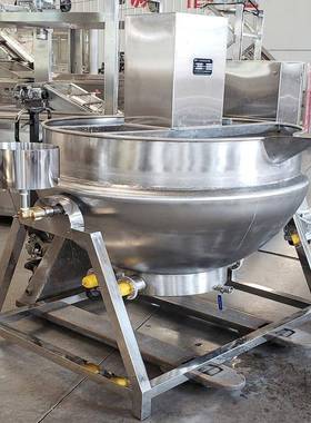 商用姜汤熬制夹层锅不倾锈钢IXY材质斜机出料度可控阿胶熬制设备