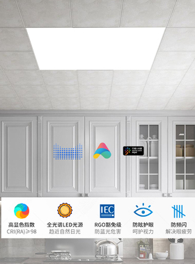 米家智能面板灯300x600全光谱厨房卫生间吸顶集成吊顶led平板灯