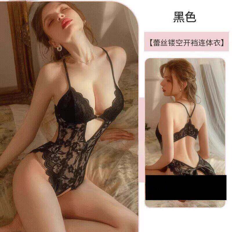 Girls' Easy-To-Wear and Take-Off Underwear, Large Size, Open Crotch, Low Waist, Breathable, Transparent, Hot and Sexy Briefs, Women's Lace Seamless