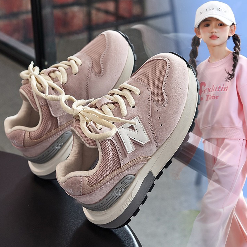 儿童运动鞋女童2026春秋季新款阿甘鞋跑步鞋童鞋软底休闲鞋老爹鞋