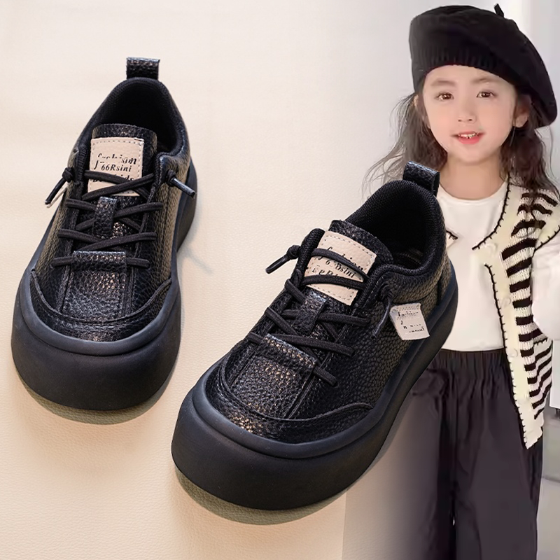 儿童2026春秋季新款潮酷单鞋女童黑色时尚休闲鞋中大童小众运动鞋