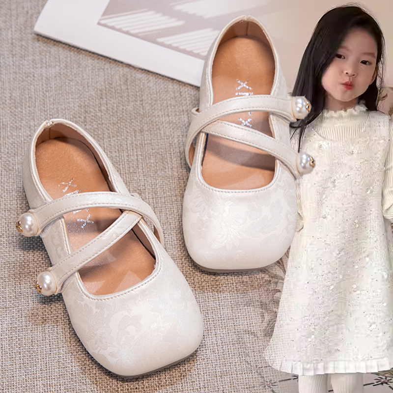 女童中国风潮款单鞋女孩2026年春秋季新款时尚百搭休闲风小皮鞋女