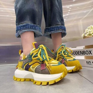 女款厚底潮酷小众日常运动跑步鞋女童2026春秋新款洋气百搭阿甘鞋