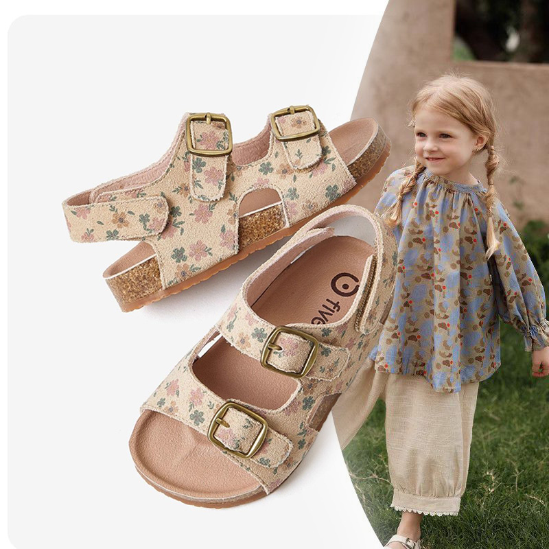 兒童沙灘涼鞋露趾復古軟底