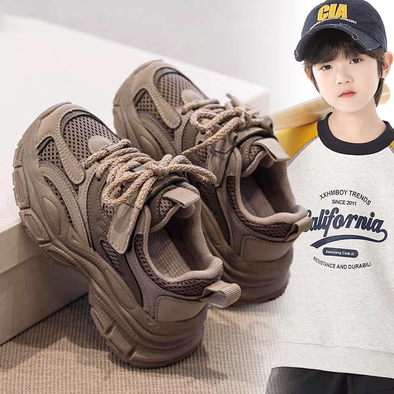 男童运动鞋2026春秋新款儿童网面透气老爹鞋男孩子跑步鞋舒适百搭