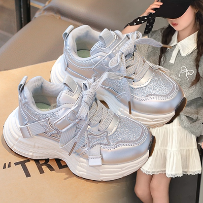 鞋韩版老爹鞋女童运动鞋2026春秋爆款儿童透气中大童运动鞋初中生