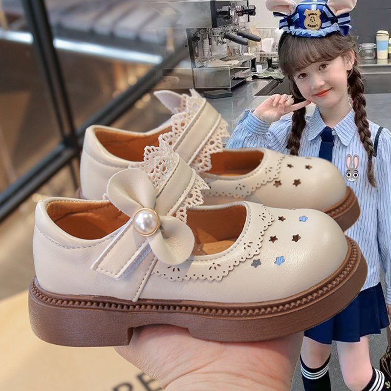 女童皮鞋子2026新款儿童室内女孩公主鞋宝宝防滑小皮鞋时尚蝴蝶结