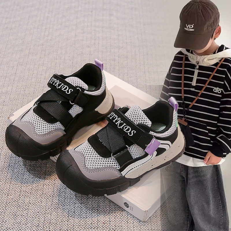 男童潮酷网面透气户外运动跑步鞋中大童2026春秋潮款小众休闲童鞋