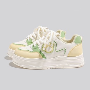 女款2026春秋新款软底拼色小清新休闲板鞋女童甜美可爱洋气运动鞋