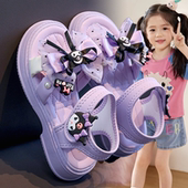 软底公主鞋 儿童软底凉鞋 女童库洛米卡通露趾凉鞋 新款 可爱 2026夏季