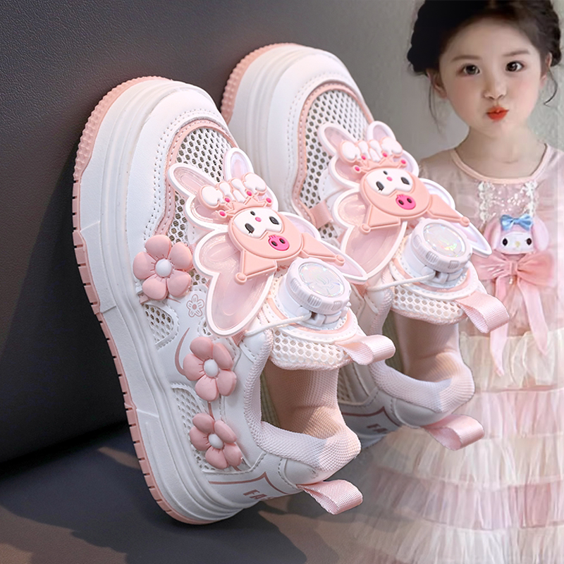 女童运动单网鞋2026春夏新款透气网面儿童小白板鞋时尚女童鞋单鞋