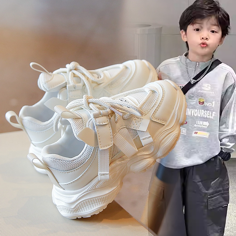 男童潮酷简约厚底轻便户外跑步运动鞋中大童2026春秋新款洋气童鞋