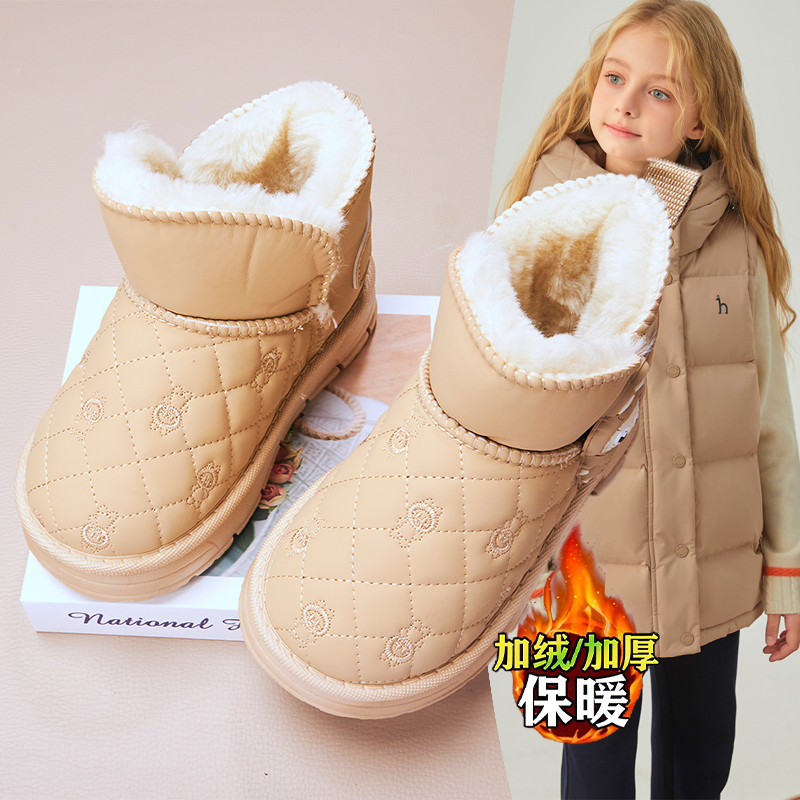 舒适保暖棉鞋爆款2025年秋冬新款女童时尚卡通可爱labb洋气雪地靴