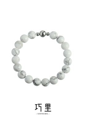 巧里白松石圆珠手链新中式清冷感