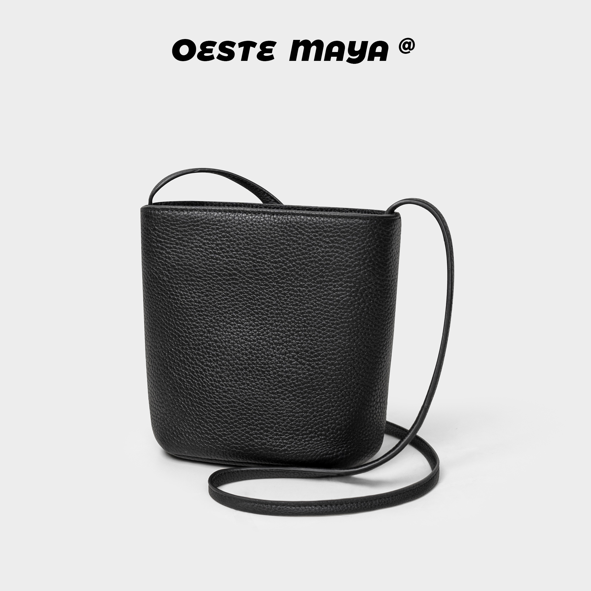 头层牛皮水桶包2025新款女手机包